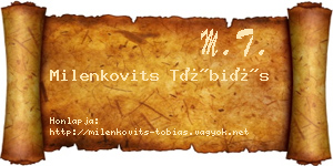 Milenkovits Tóbiás névjegykártya